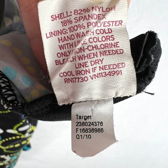 Merona Funky Print Racer Back Tankini Top Small - Picture 5 of 7